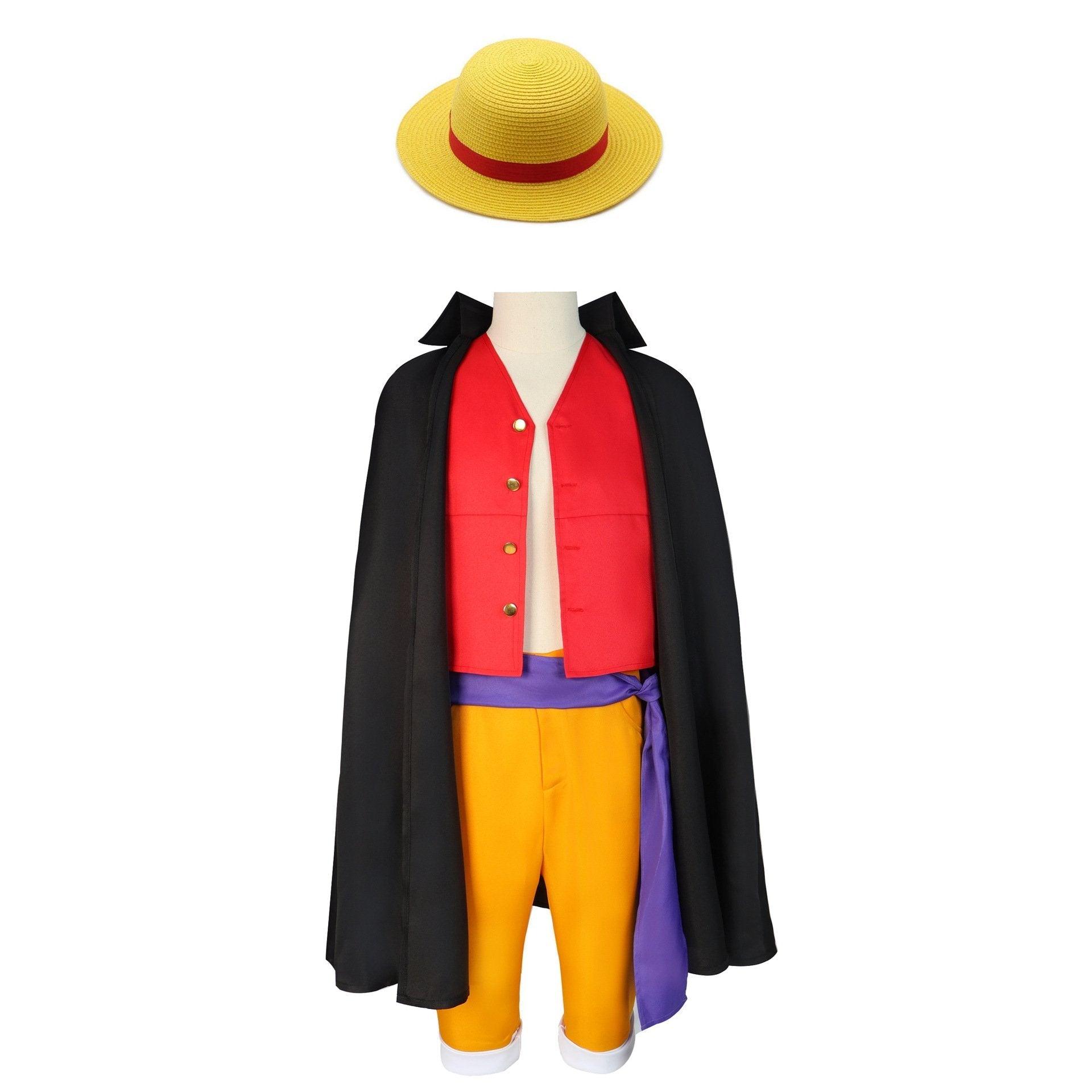 one picece luffy costume Anime Cosplay with straw hat Whole Set - Pajamasbuy