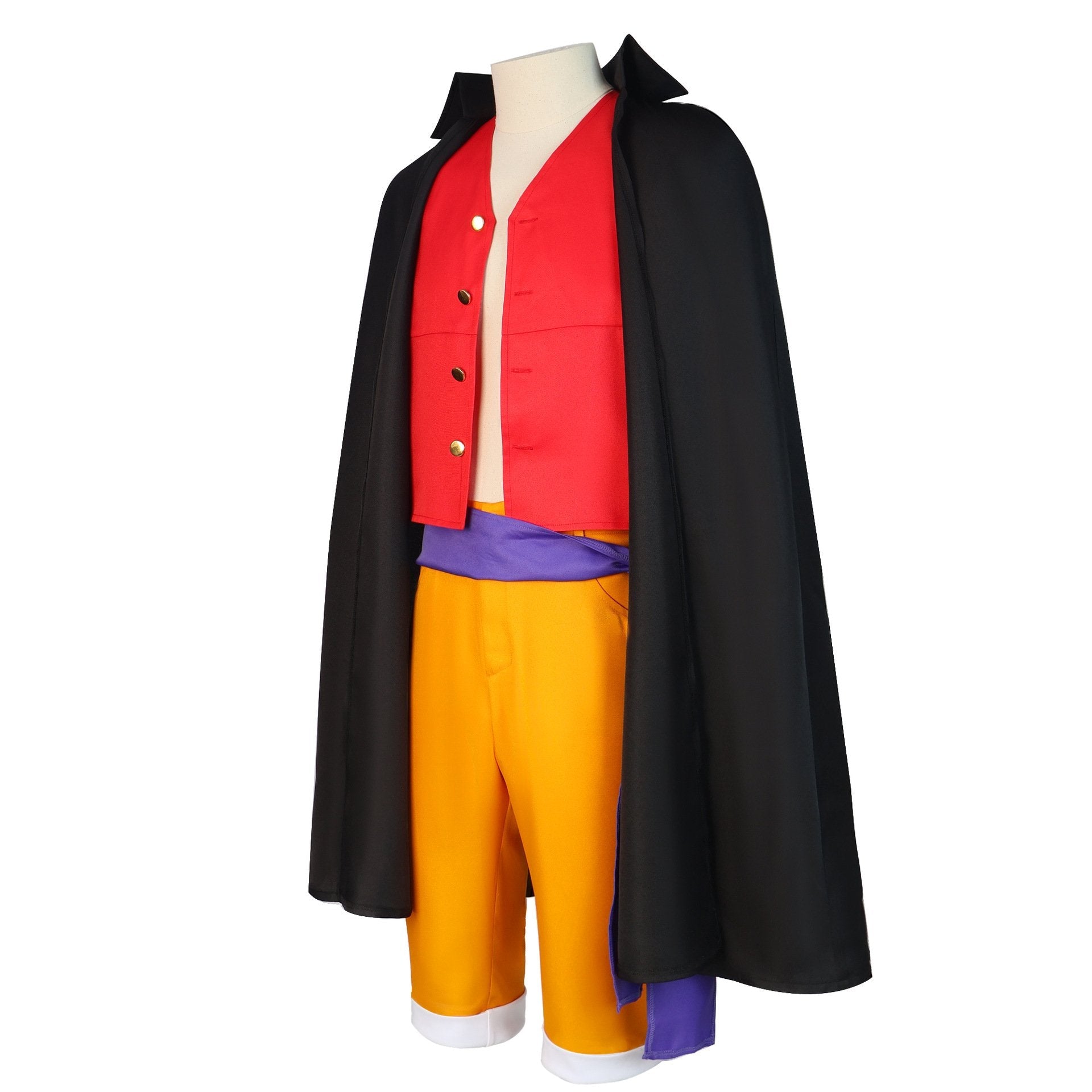 Buyone picece luffy costume Anime Cosplay with straw hat Whole Set Now Cheaper With 3 - 5 Days Ship - PajamasBuy