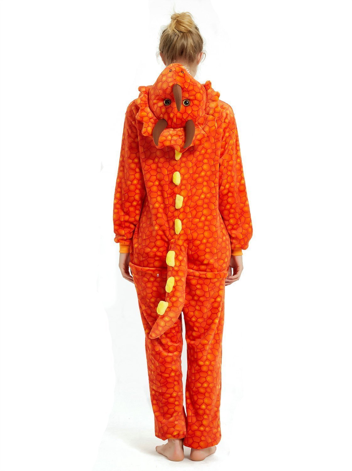 BuyOrange triceratops Dragon Adult Kid Kigurumi Onesies Pajamas Costume Now Cheaper With 3 - 5 Days Ship - PajamasBuy