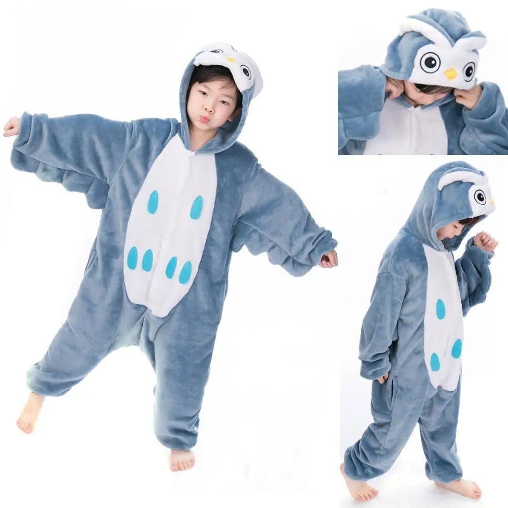 Owl Animals Costume Sleepwear Winter Kigurumi Onesies Kids - Pajamasbuy