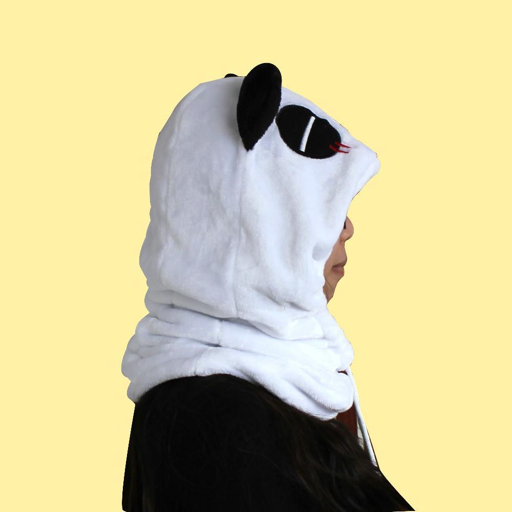 Panda Kigurumi Neck warmer Hooded animal hat - Pajamasbuy