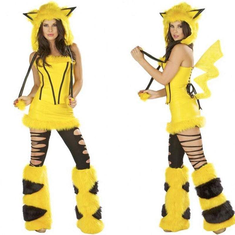 BuyPikachu Cartoon Costume Woman Halloween Christmas Party Dress Now Cheaper With 3 - 5 Days Ship - PajamasBuy