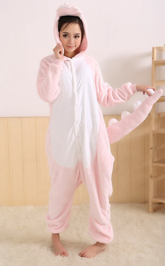 BuyPink Dinosaur Pajamas Onesies Hoodie Animal Costume Now Cheaper With 3 - 5 Days Ship - PajamasBuy