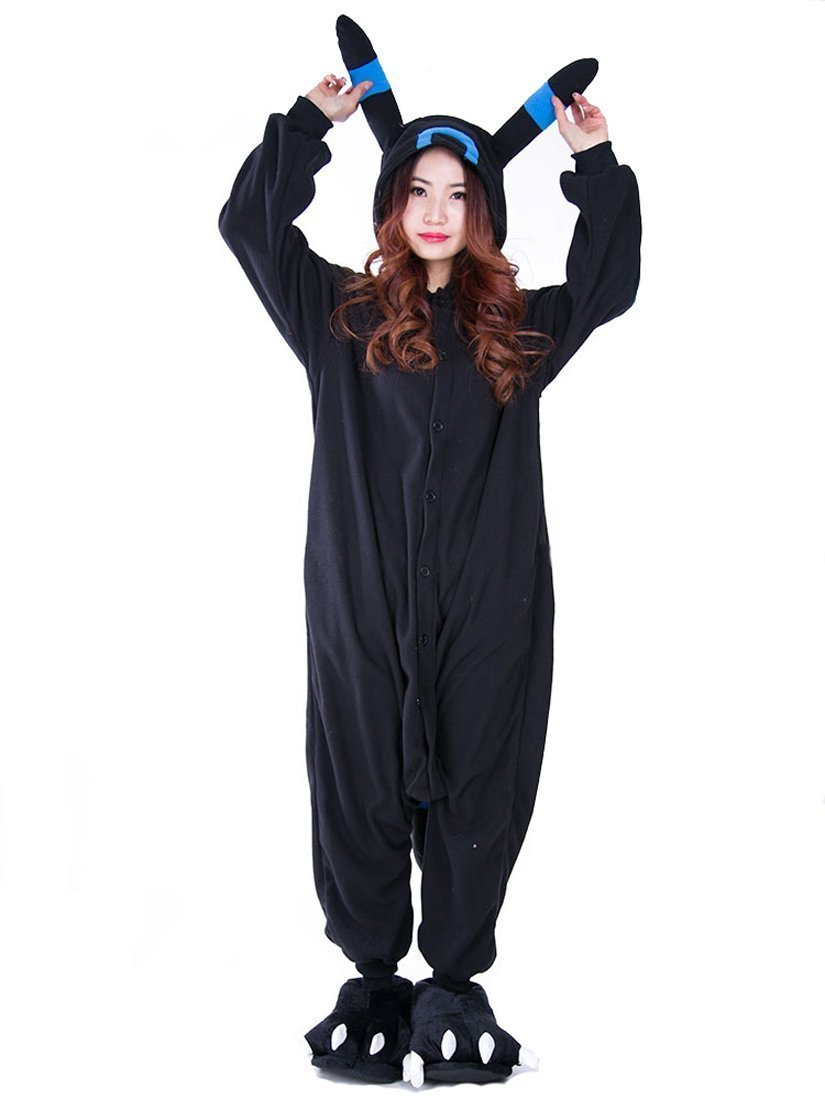 BuyPokemon Umbreon Eevee Kigurumi Onesie Hoodie Costume Pajamas Now Cheaper With 3 - 5 Days Ship - PajamasBuy