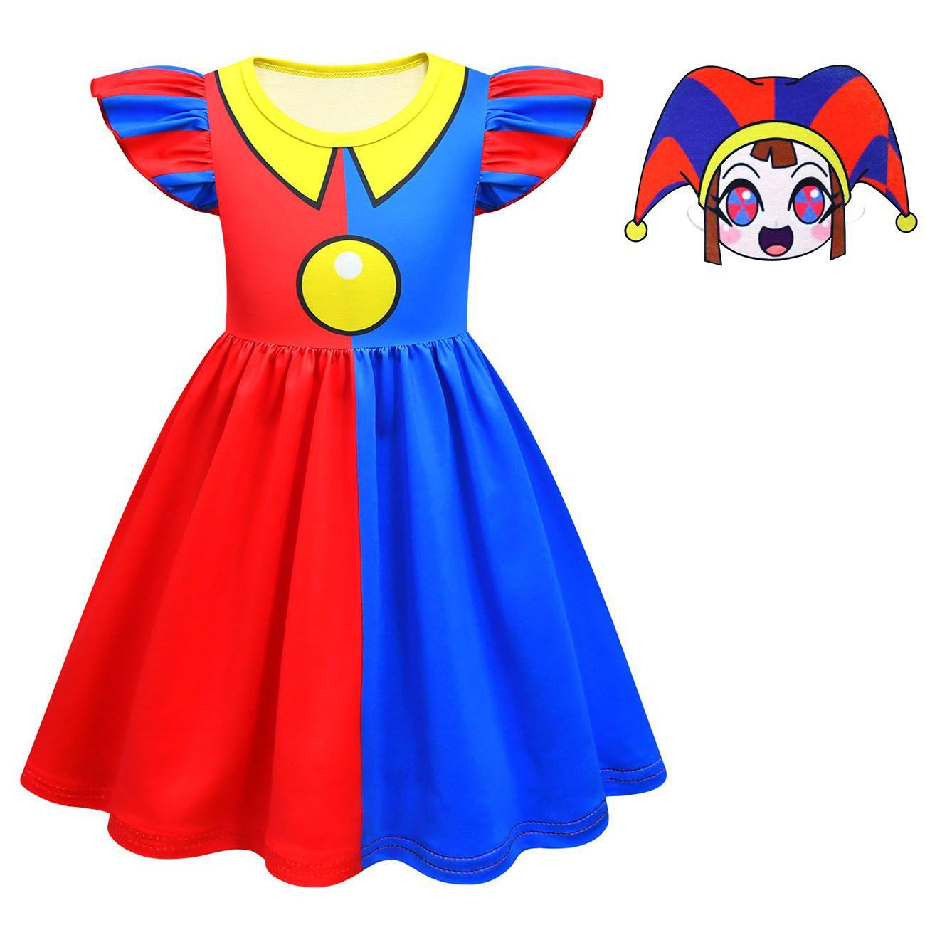 BuyPomni Flying Sleeve Dress The Amazing Digital Circus Costumes Printing Girls' For Kids Now Cheaper With 3 - 5 Days Ship - PajamasBuy