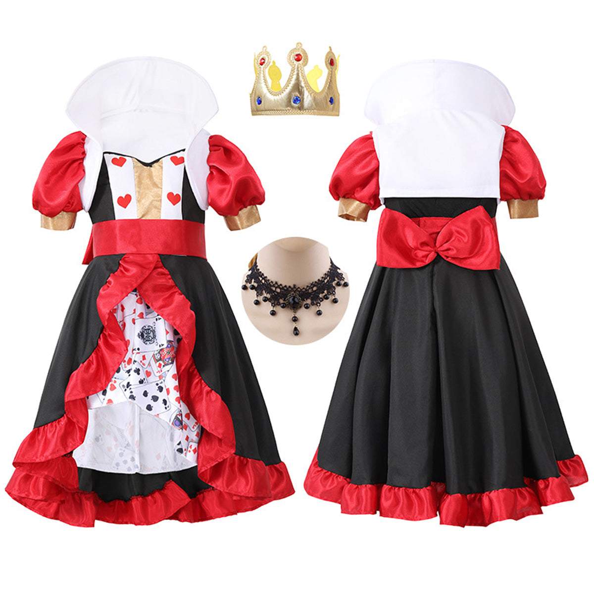 BuyQueen of Hearts Outfits Halloween Carnival Suit Cosplay Costume For Kids Now Cheaper With 3 - 5 Days Ship - PajamasBuy