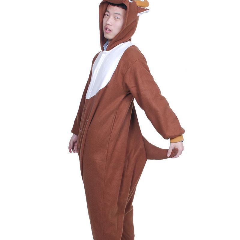 Reindeer Deer Cartoon Animal Kigurumi Onesie Pajama Costume - Pajamasbuy