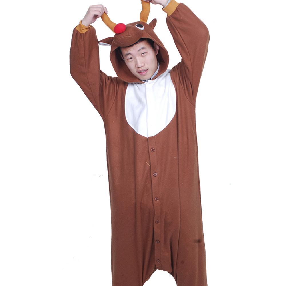 BuyReindeer Deer Cartoon Animal Kigurumi Onesie Pajama Costume Now Cheaper With 3 - 5 Days Ship - PajamasBuy