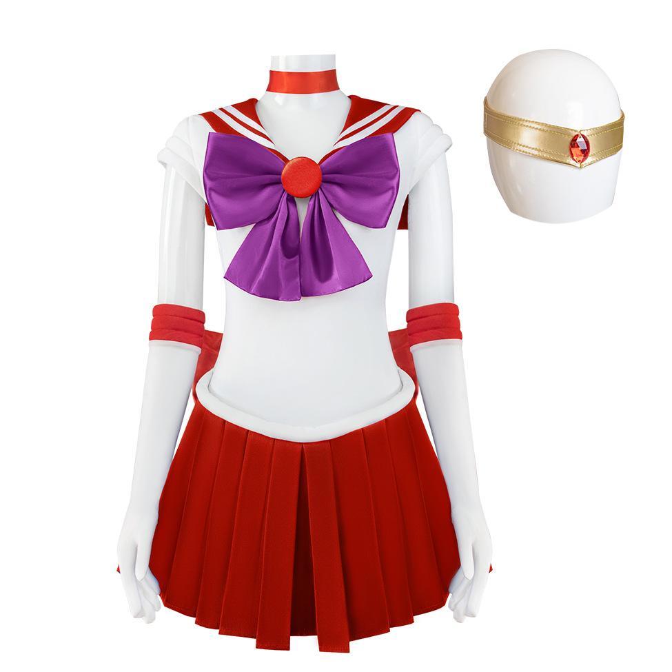 Sailor Moon Hino Rei Sailor Mars Cosplay Costume Red Uniform Dress Outfits Halloween - Pajamasbuy