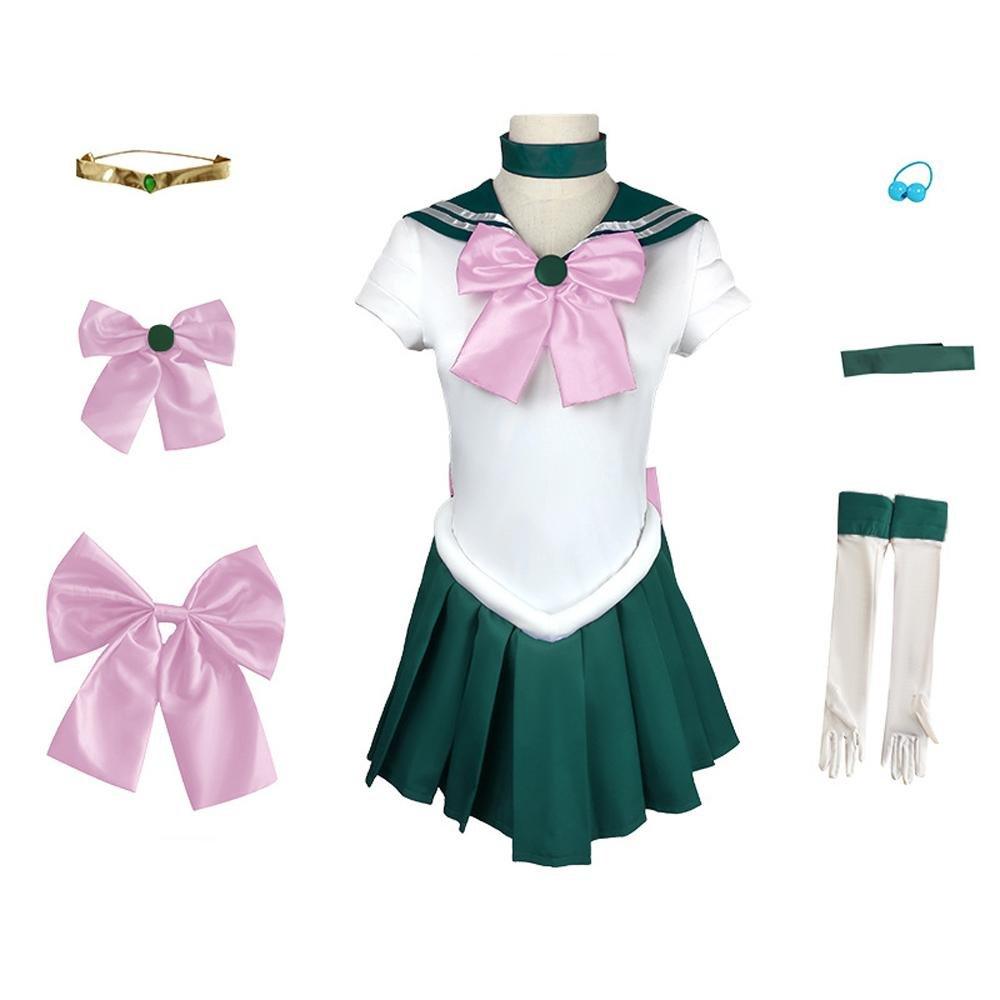 Sailor Moon Kino Makoto Costume Uniform Green Dress Outfits Cosplay Halloween Suit - Pajamasbuy