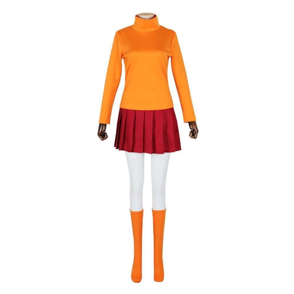 BuyScooby - Doo Velma Cosplay Costumes Cartoon Halloween Suit Outfit Sets Dress Up Uniform For Women Now Cheaper With 3 - 5 Days Ship - PajamasBuy