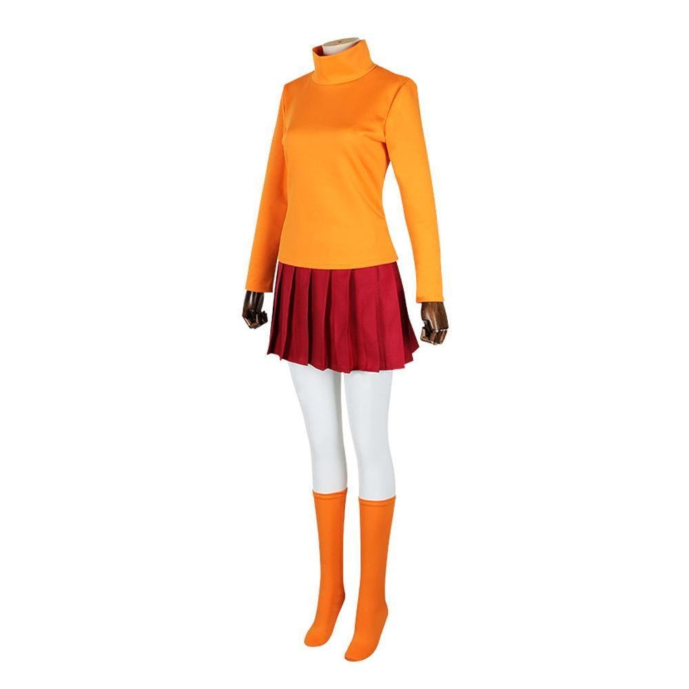 BuyScooby - Doo Velma Cosplay Costumes Cartoon Halloween Suit Outfit Sets Dress Up Uniform For Women Now Cheaper With 3 - 5 Days Ship - PajamasBuy