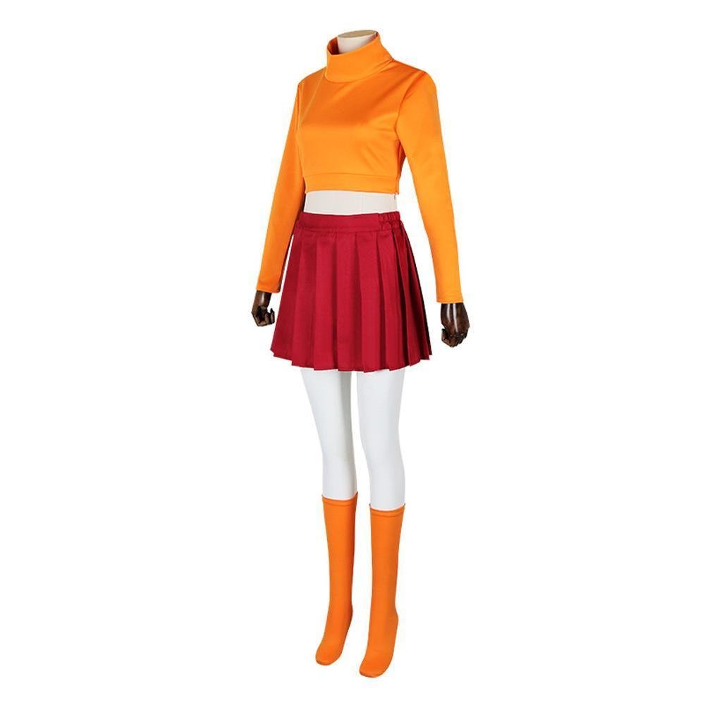 BuyScooby - Doo Velma Cosplay Costumes Cartoon Halloween Suit Outfit Sets Dress Up Uniform For Women Now Cheaper With 3 - 5 Days Ship - PajamasBuy