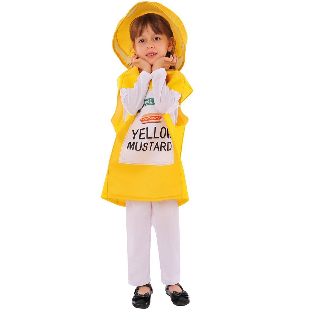 BuySmock Mustard Bottle Kids Funny Stage Cosplay Costumes Halloween Now Cheaper With 3 - 5 Days Ship - PajamasBuy