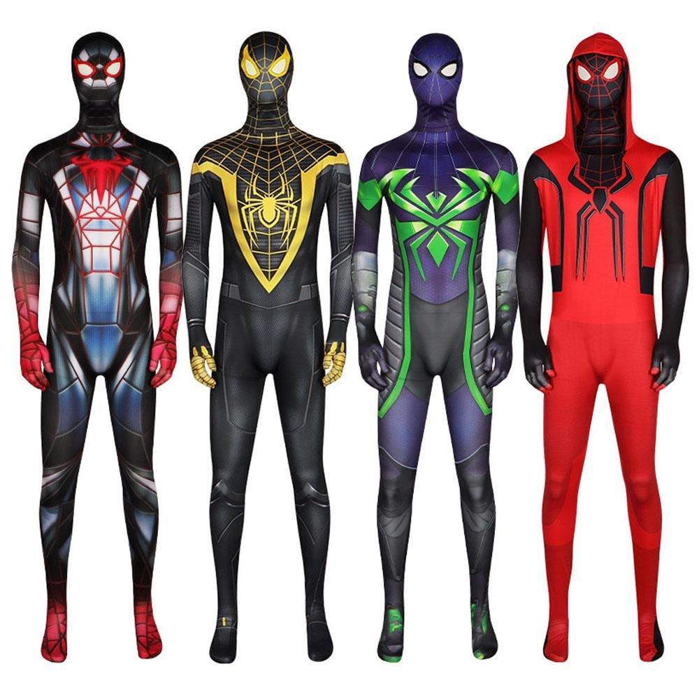 Spider - Man 2099 PS5 Comics Miles Morales Jumpsuit Halloween Cosplay Costume Bodysuit - Pajamasbuy