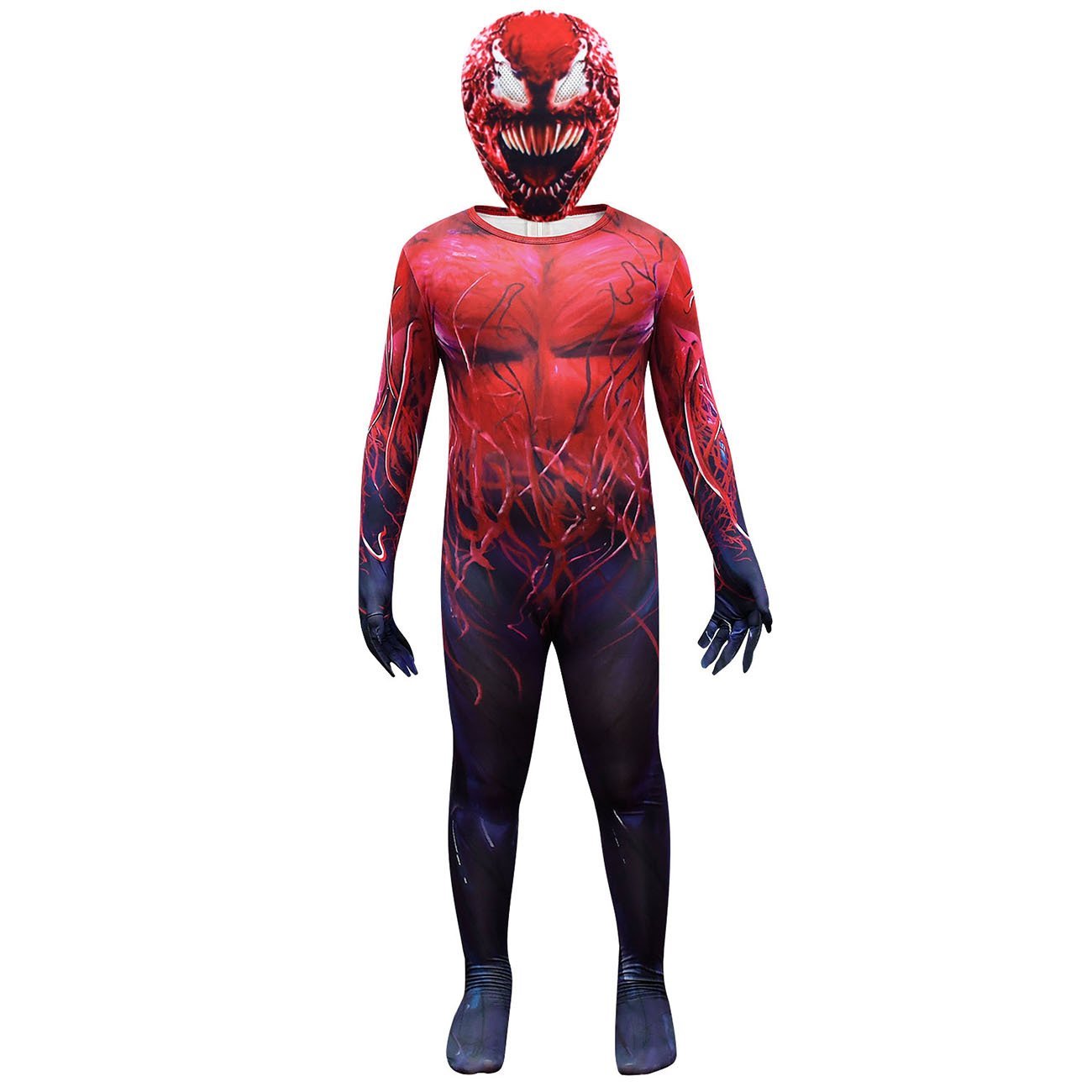 BuySpider - Man CARNAGE RED VENOM Costume For Kids Deluxe Zentai Cosplay Jumpsuits With Head Mask Halloween Now Cheaper With 3 - 5 Days Ship - PajamasBuy