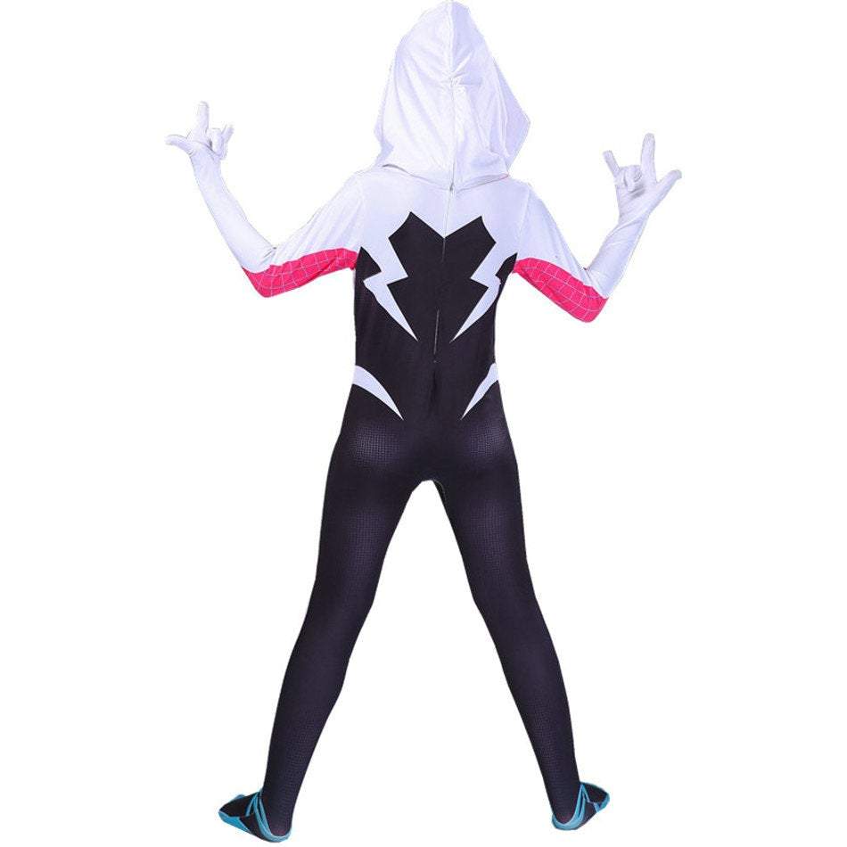 BuySpider - Man Women Gwen Stacy Cosplay Costume Zentai Jumpsuit Adult Kids Now Cheaper With 3 - 5 Days Ship - PajamasBuy