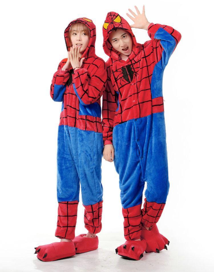 BuySpiderman Kigurumi Onesies Hoodie Pajamas Costume for Adult Now Cheaper With 3 - 5 Days Ship - PajamasBuy