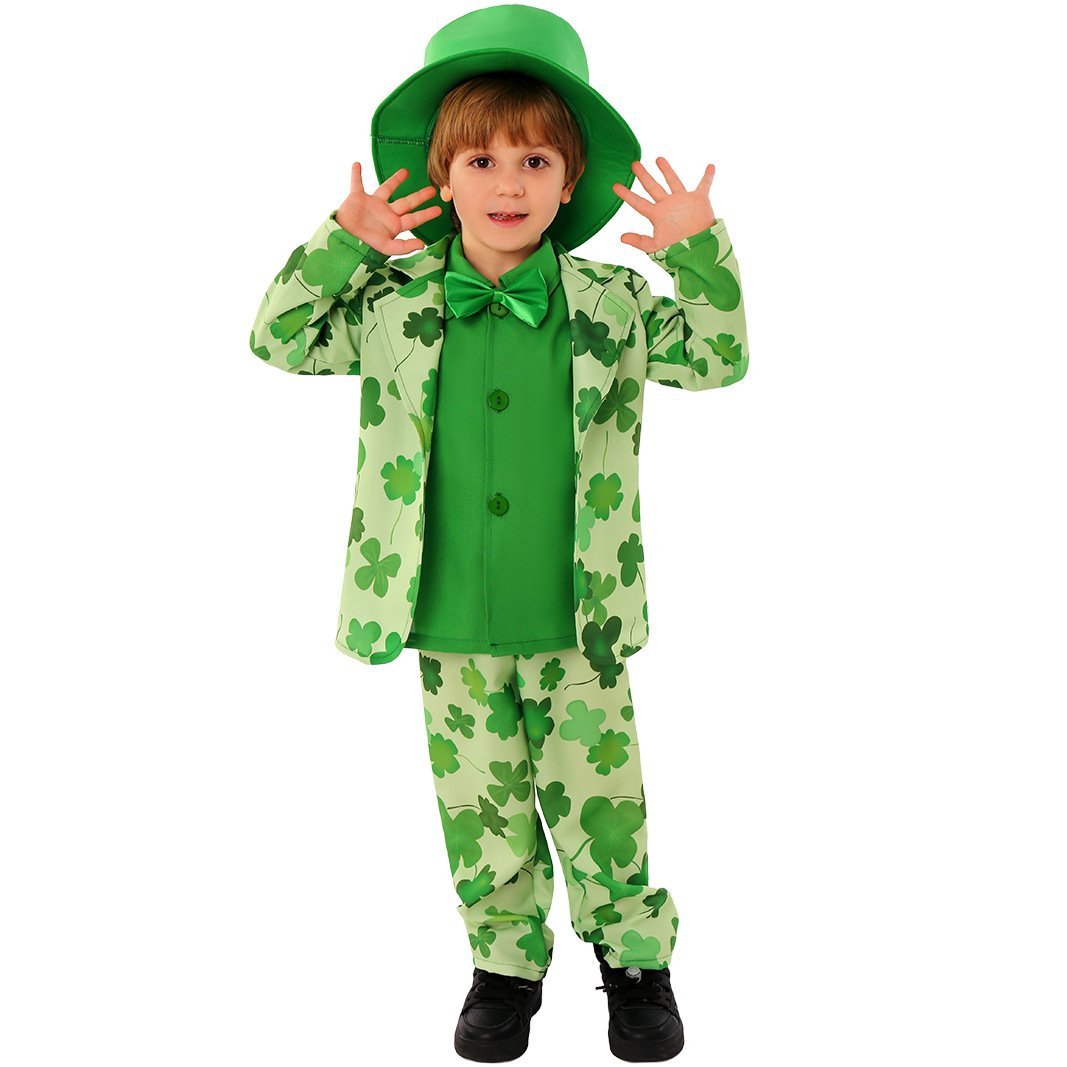 BuySt. Patrick's Day Four Leaf Clover Kids Party Suit Cosplay Costumes Now Cheaper With 3 - 5 Days Ship - PajamasBuy