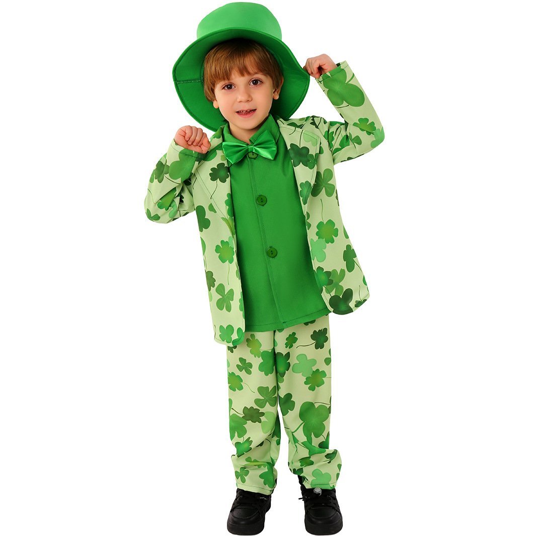 BuySt. Patrick's Day Four Leaf Clover Kids Party Suit Cosplay Costumes Now Cheaper With 3 - 5 Days Ship - PajamasBuy