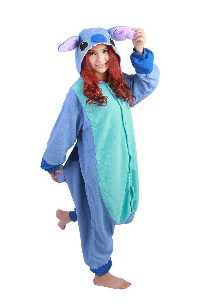 Stitch Long Sleeve Onesies Pajamas Kigurumi Costume Hoodie - Pajamasbuy