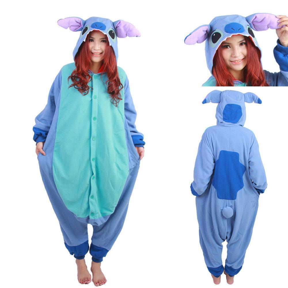 Stitch Long Sleeve Onesies Pajamas Kigurumi Costume Hoodie - Pajamasbuy