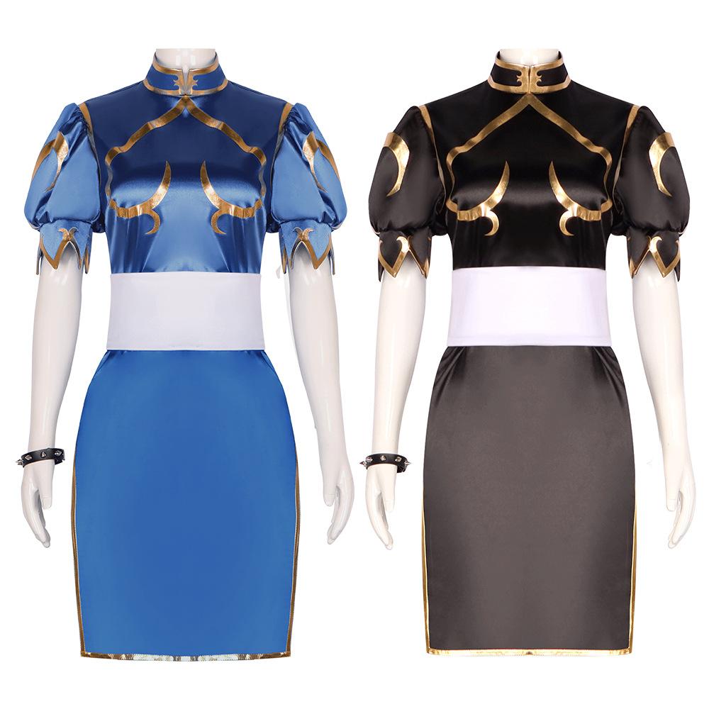 BuyStreet Fighter Chun Li Cheongsam Cosplay Costume Outfits Halloween Carnival Suit Now Cheaper With 3 - 5 Days Ship - PajamasBuy