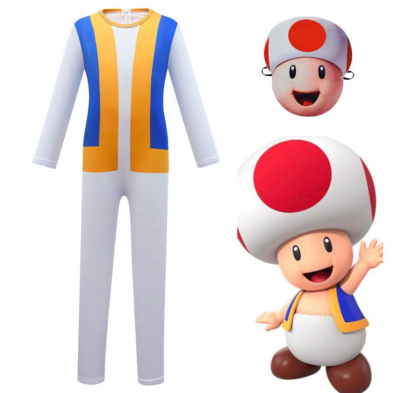 BuySuper Mario Bros Toad Kids Jumpsuit Outfits Cosplay Party Costume Now Cheaper With 3 - 5 Days Ship - PajamasBuy