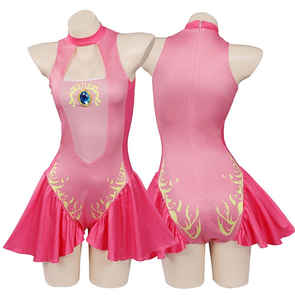 BuySuper Mario Peach Princess Swimsuit Cosplay Costume Swimwear Outfits Now Cheaper With 3 - 5 Days Ship - PajamasBuy