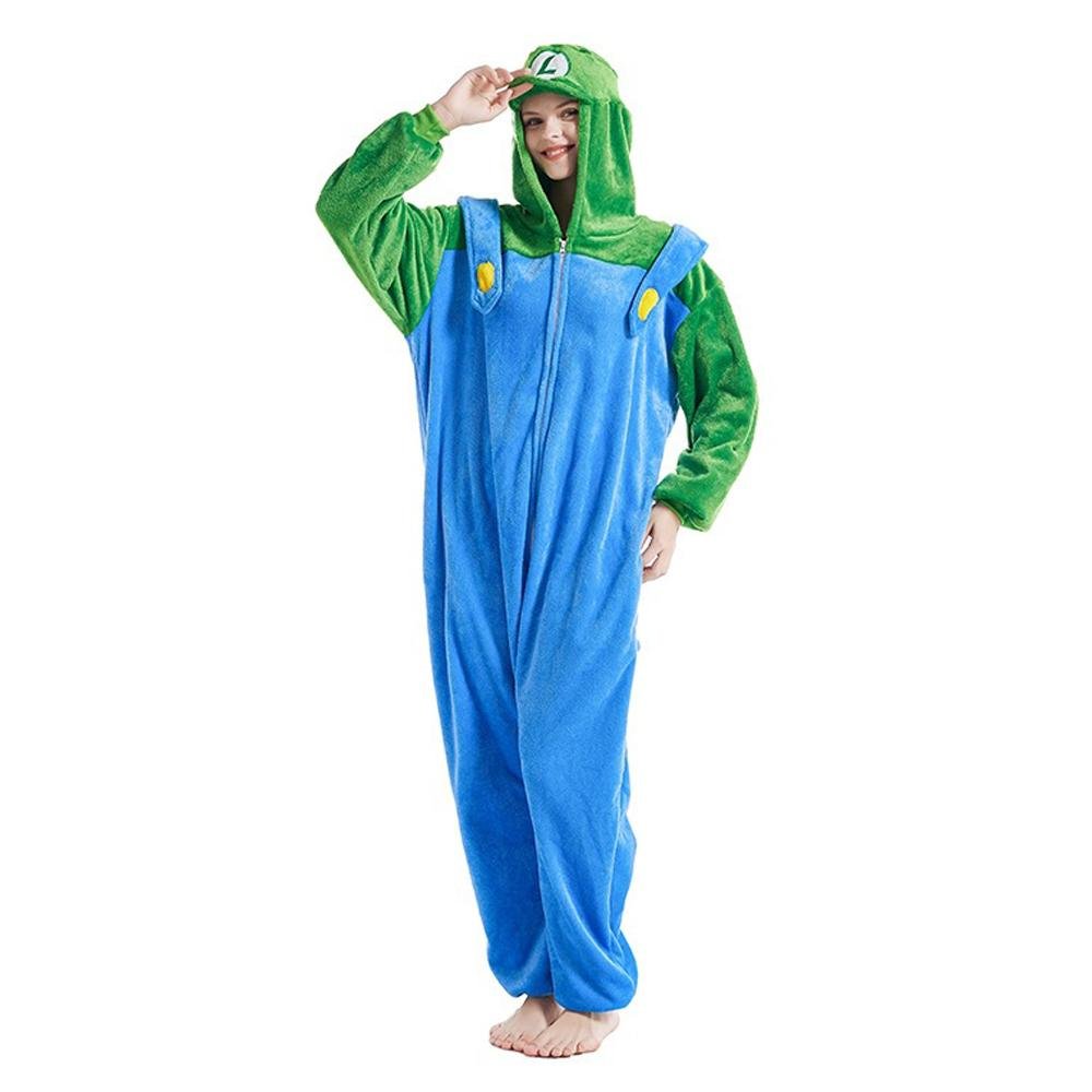 BuySuper Mario Super Mario Classic Luigi Costume kigurumi Onesies Now Cheaper With 3 - 5 Days Ship - PajamasBuy