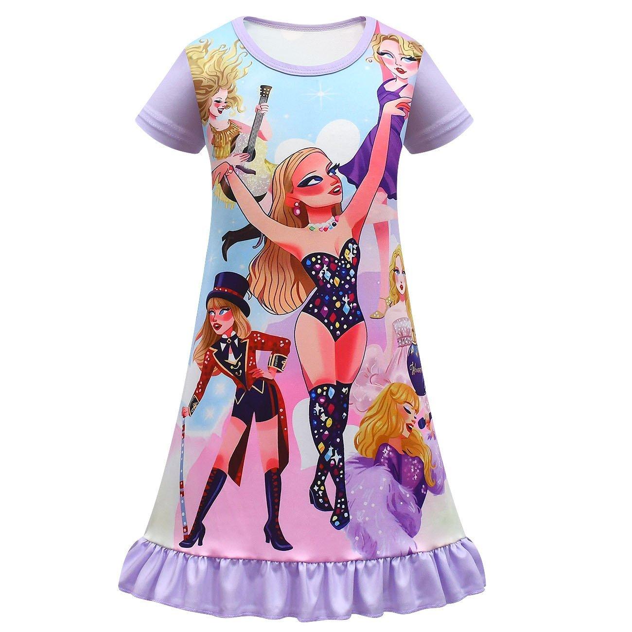 Taylor Swift Flying Sleeve Dress Cosplay Costumes Printing Kids - Pajamasbuy