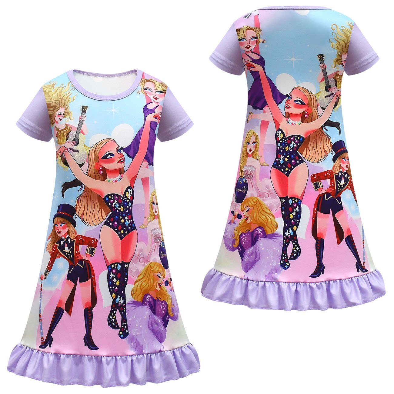 BuyTaylor Swift Flying Sleeve Dress Cosplay Costumes Printing Kids Now Cheaper With 3 - 5 Days Ship - PajamasBuy