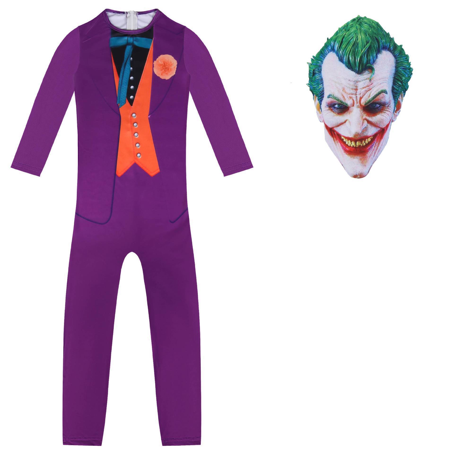 BuyThe Dark Knight Joker Cosplay Costume Halloween Jumpsuit Kids Bodysuit Now Cheaper With 3 - 5 Days Ship - PajamasBuy