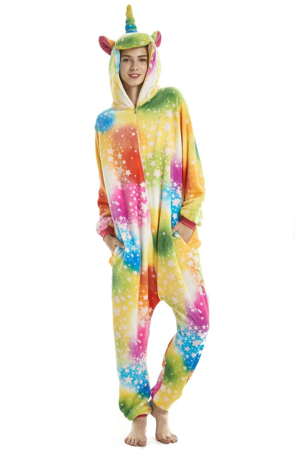 BuyUnisex - Adult Rainbow Unicorn Kigurumi Onesies Pajamas Now Cheaper With 3 - 5 Days Ship - PajamasBuy