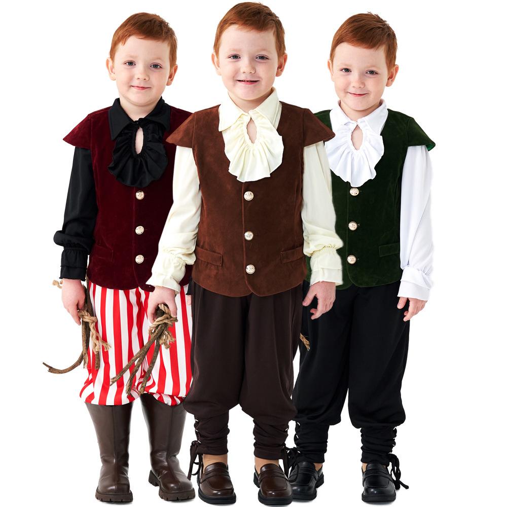 BuyVampire renaissance victorian pirate knight Children Halloween carnival costume for kids Now Cheaper With 3 - 5 Days Ship - PajamasBuy