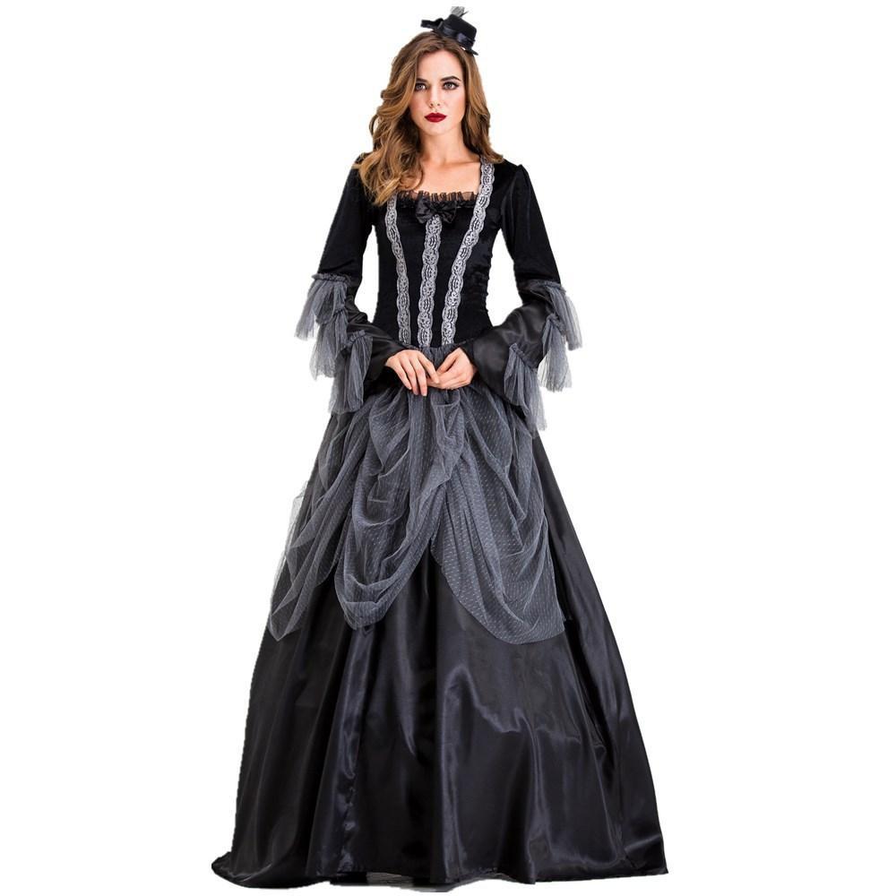 BuyVampires Costume Halloween Cosplay Dress Gothic Queen Outfit Gorgeous Elegant Witch Cosplay Costume Now Cheaper With 3 - 5 Days Ship - PajamasBuy