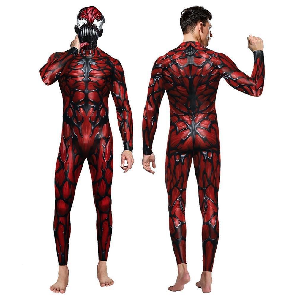 Venom Cosplay Costume Jumpsuit Halloween Party Bodysuit Outfit Zentai for Adults Men - Pajamasbuy