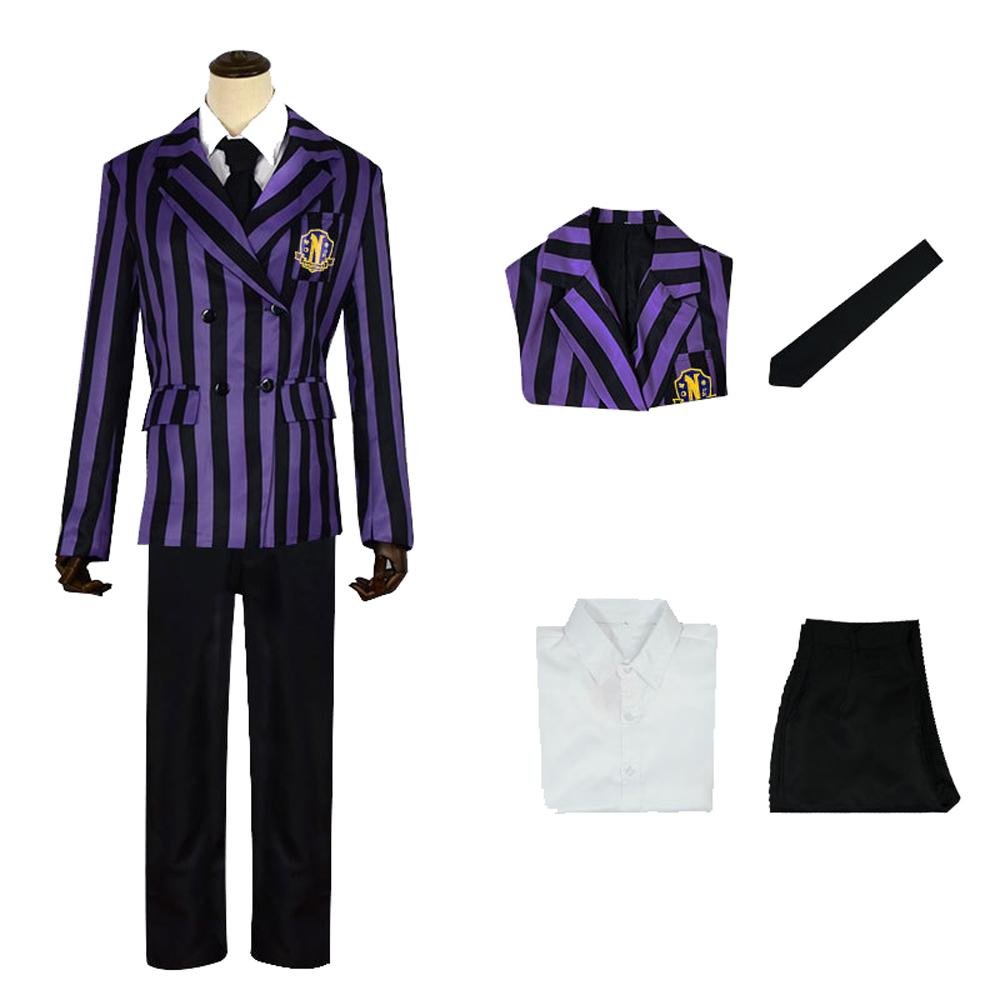 BuyWednesday Costume The Addams Family Cosplay Costumes Purple Skirt Suit For Adult Now Cheaper With 3 - 5 Days Ship - PajamasBuy