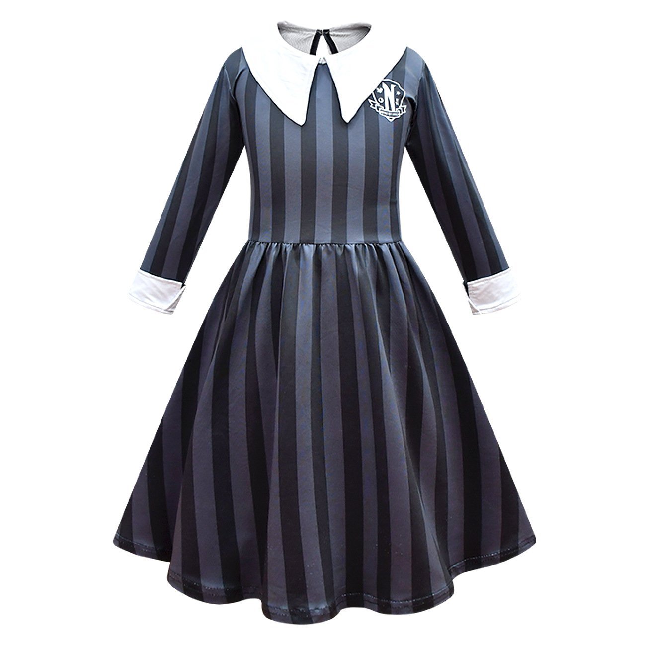 BuyWednesday Costume The Addams Family Cosplay Striped Dress For Kids Now Cheaper With 3 - 5 Days Ship - PajamasBuy