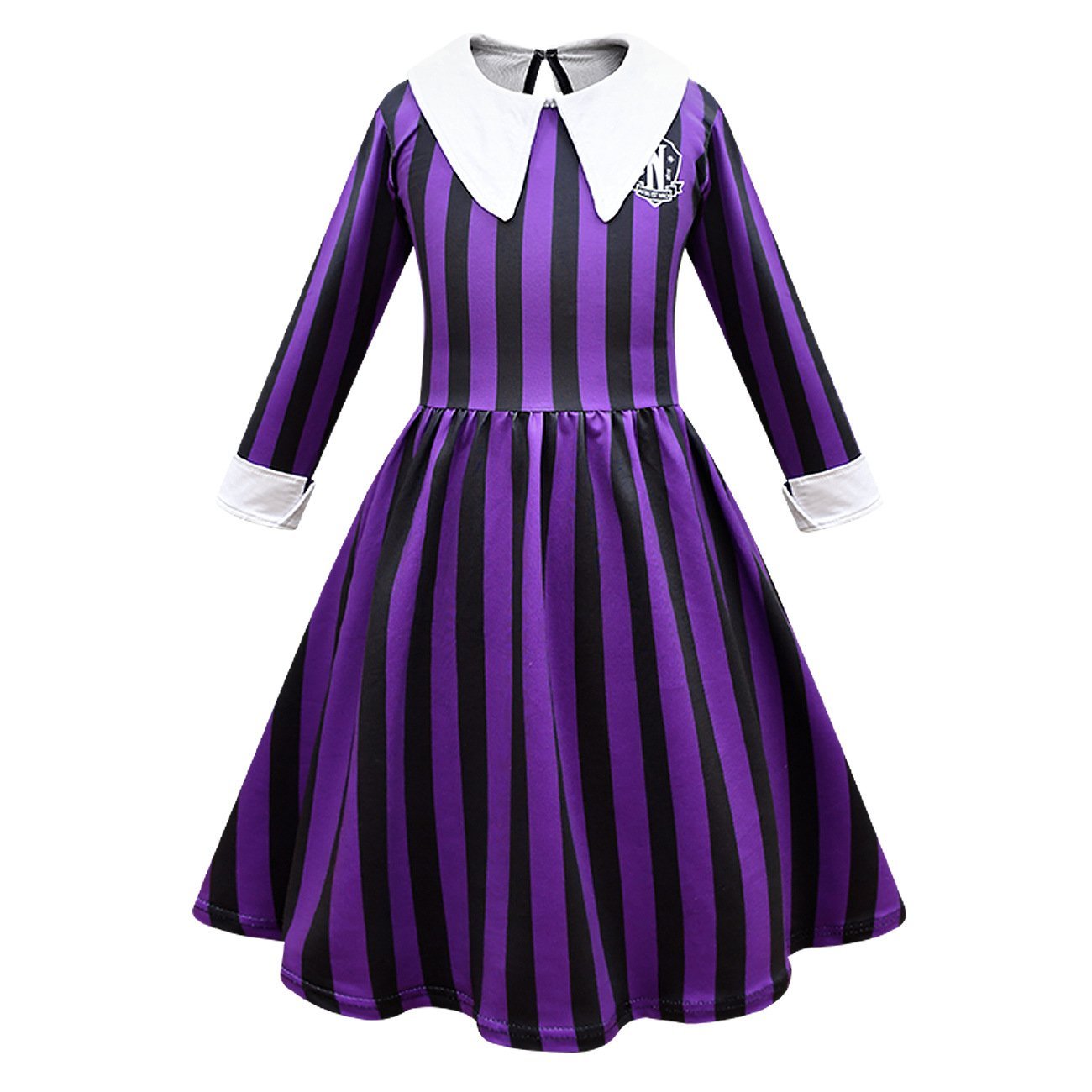 BuyWednesday Costume The Addams Family Cosplay Striped Dress For Kids Now Cheaper With 3 - 5 Days Ship - PajamasBuy