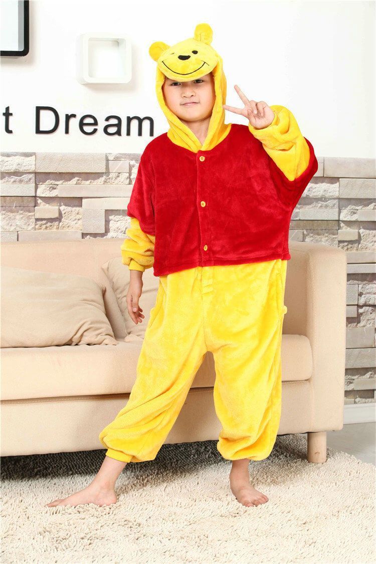 BuyWinnie the Pooh Kids Onesies Hoodie Pajamas Kigurumi Costume Now Cheaper With 3 - 5 Days Ship - PajamasBuy