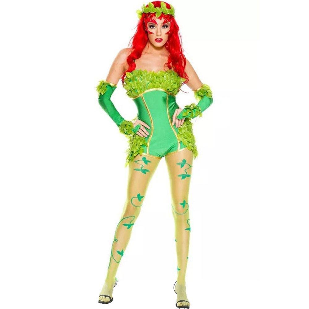 Women's Deluxe Poison Ivy Costume Jumpsuit Halloween - Pajamasbuy