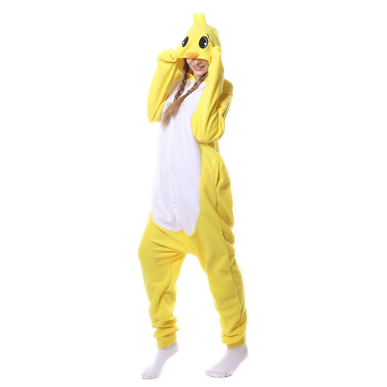 BuyYellow Chick Adult Animal Onesie Kigurumi Pajama Costume Now Cheaper With 3 - 5 Days Ship - PajamasBuy