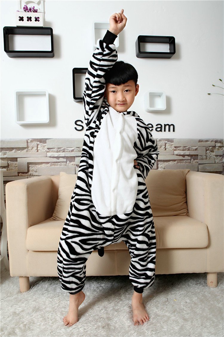 BuyZebra Kids Kigurumi Pajamas Animal Onesies Hoodie Costume Now Cheaper With 3 - 5 Days Ship - PajamasBuy