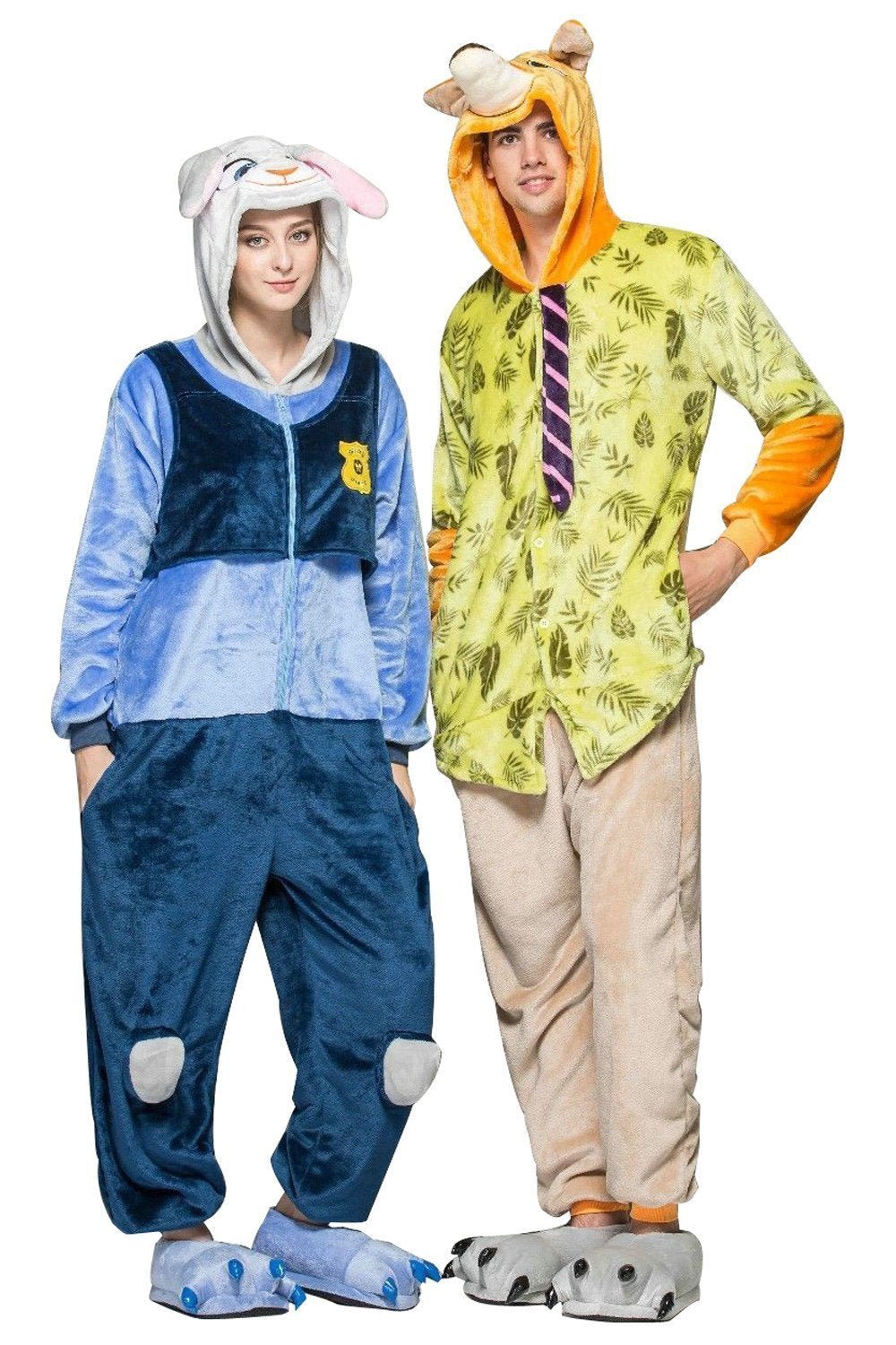 BuyZootopia Judy Nick Adult Onesies Kigurumi Pajamas Costume Now Cheaper With 3 - 5 Days Ship - PajamasBuy